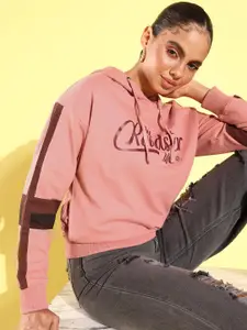 The Roadster Lifestyle Co. Women Printed Hooded Sweatshirt