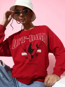 The Roadster Life Co. Printed Round Neck Sweatshirt