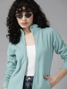 Roadster Women Blue Solid  Sweatshirt