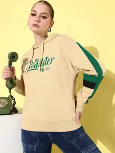 The Roadster Life Co. Brand Logo Hello Monsoon-Hyper Graphics Hooded Sweatshirt