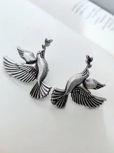 Binnis Wardrobe Silver-Toned Contemporary Studs Earrings