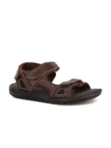Hush Puppies Men Brown  Leather Sports Sandals