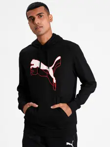 Puma Men Black Printed M1 Hooded Cotton Sweatshirt