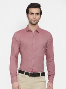 cape canary Men Pink Cotton Formal Shirt