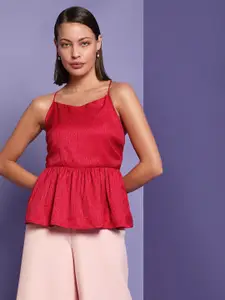 Vero Moda Marquee Collection Red Shoulder Straps A-Line Top