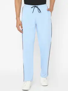 EDRIO Men Blue Solid Cotton Track Pant
