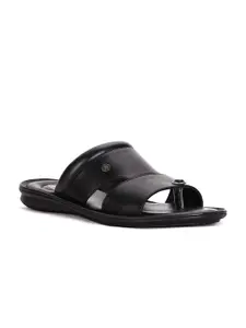 Bata Men Black PU Comfort Sandals