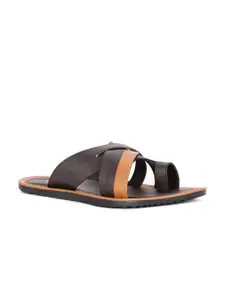 Bata Men Brown & Tan PU Comfort Sandals