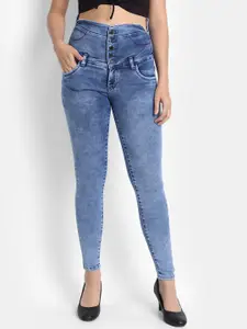Next One Women Blue Jean Skinny Fit High-Rise Heavy Fade Cotton Stretchable Jeans