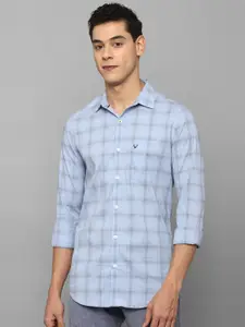 Allen Solly Men Blue Slim Fit Checked Cotton Casual Shirt