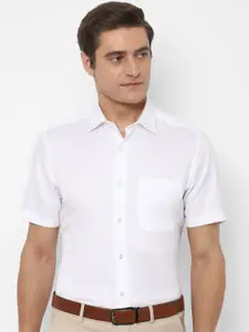 Louis Philippe Permapress Men White Solid Cotton Wrinkle Free Formal Shirt