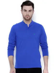 The Indian Garage Co Men Blue Solid T-shirt