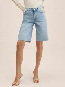 MANGO Women Blue Denim Shorts
