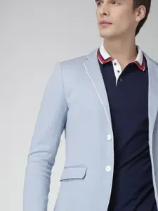 INVICTUS Blue Slim Fit Single-Breasted Formal Blazer