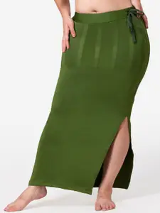Dermawear Women Green Solid Saree Shapewear
