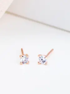 Zavya Rose Gold Plated 925 Sterling Silver Studs Earrings