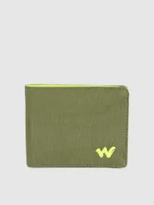 Wildcraft Men Olive Green Embroidered Two Fold Wallet