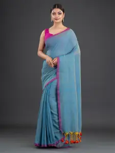 Arhi Blue & Yellow Pure Cotton Saree