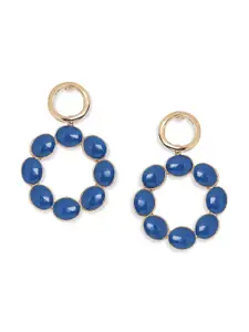 Blisscovered Blue Circular Drop Earrings
