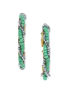 Blisscovered Green Contemporary Drop Earrings