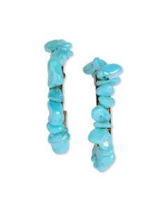 Blisscovered Turquoise Blue Contemporary Hoop Earrings