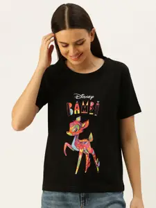 JUNEBERRY Women Disney Printed Cotton T-shirt