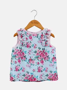 One Friday Blue Floral Print Top