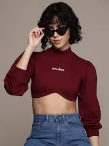 The Roadster Lifestyle Co. Women Super Crop Sweatshirt