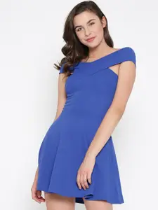 Veni Vidi Vici Women Blue Solid Fit & Flare Dress