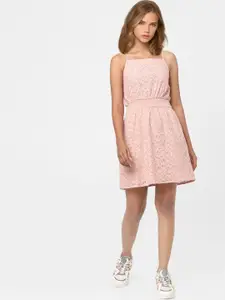 ONLY Women Pink Self Design Dress