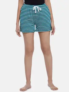 Dreamz by Pantaloons Women Blue & White Striped Lounge shorts
