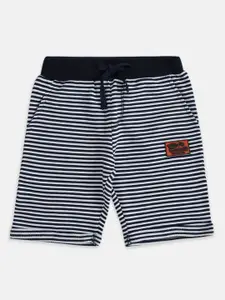 Pantaloons Junior Boys Navy Blue Striped Cotton Shorts
