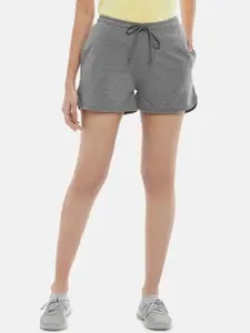 Ajile by Pantaloons Women Grey Melange Solid Cotton Shorts