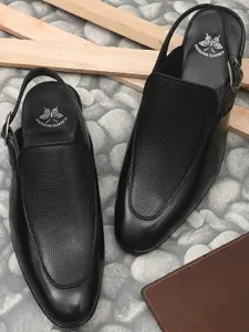 ALBERTO MORENO Men Black & White Fisherman Sandals