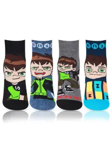 Bonjour Boys Pack Of 4 Assorted Ben 10 Ankle-Length Socks