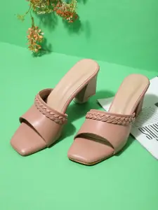 ICONICS Pink Colourblocked Block Pumps with Bows