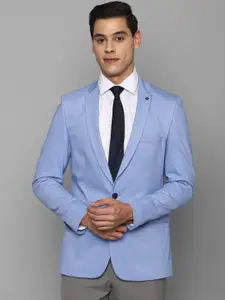 Allen Solly Men Blue Solid Single-Breasted Slim-Fit Formal Blazer