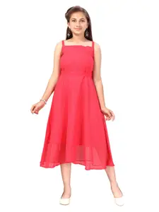 Aarika Red Georgette Midi Dress