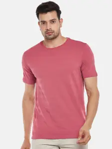 BYFORD by Pantaloons Men Pink Slim Fit Outdoor T-shirt