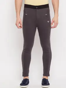 Duke Men Grey Solid Slim-Fit Track Pant