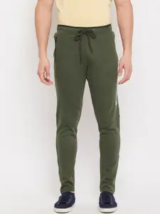 Duke Men Green Solid Cotton Track Pants