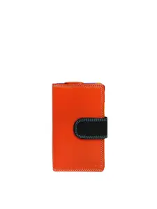 CALFNERO Women Orange Leather Two Fold Wallet