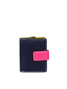 CALFNERO Women Purple & Pink Solid Leather Two Fold Wallet