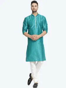 Kaifoo Men Green Kurta with Churidar