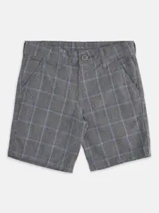 Pantaloons Junior Boys Grey Checked Shorts