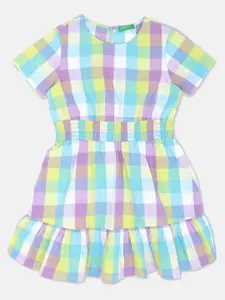 United Colors of Benetton Girls Multicoloured Checked Dress