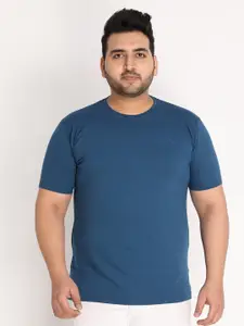CHKOKKO Plus Men Blue Outdoor T-shirt