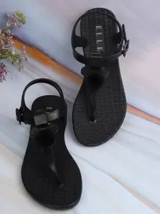 ELLE Women Black Thong Flip-Flops
