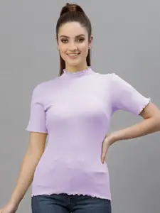 Friskers Purple Solid Pure Cotton Top