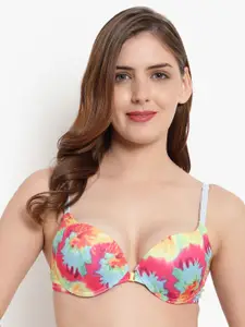 BRACHY Yellow & Pink Floral Underwired Heavily Padded Bra